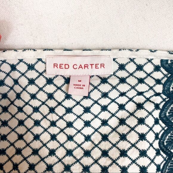 -Red Carter Embroidered Swim Coverup M - Picture 4 of 8